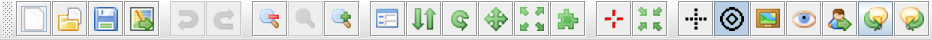 The toolbar contains image-labeled buttons in a horizontal line, grouped by function.